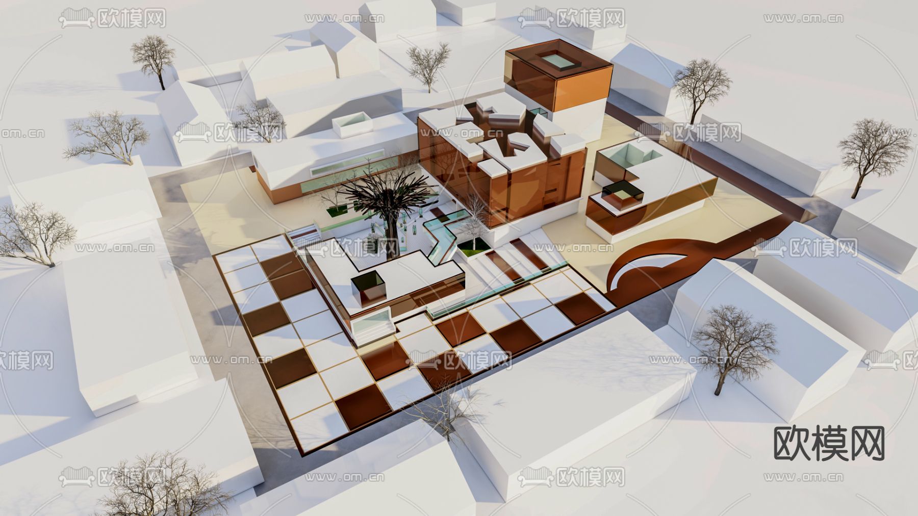 现代手工建筑su模型下载（渲染图1）