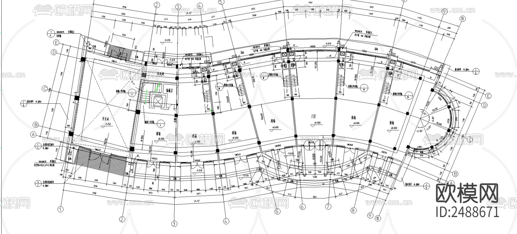会所建筑CAD施工图下载（渲染图1）