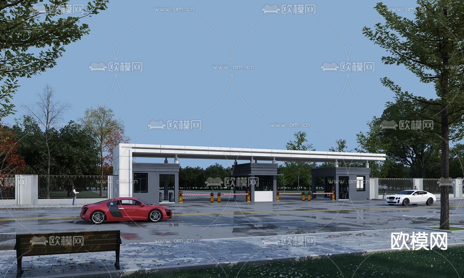 入口大门 门头3d模型下载