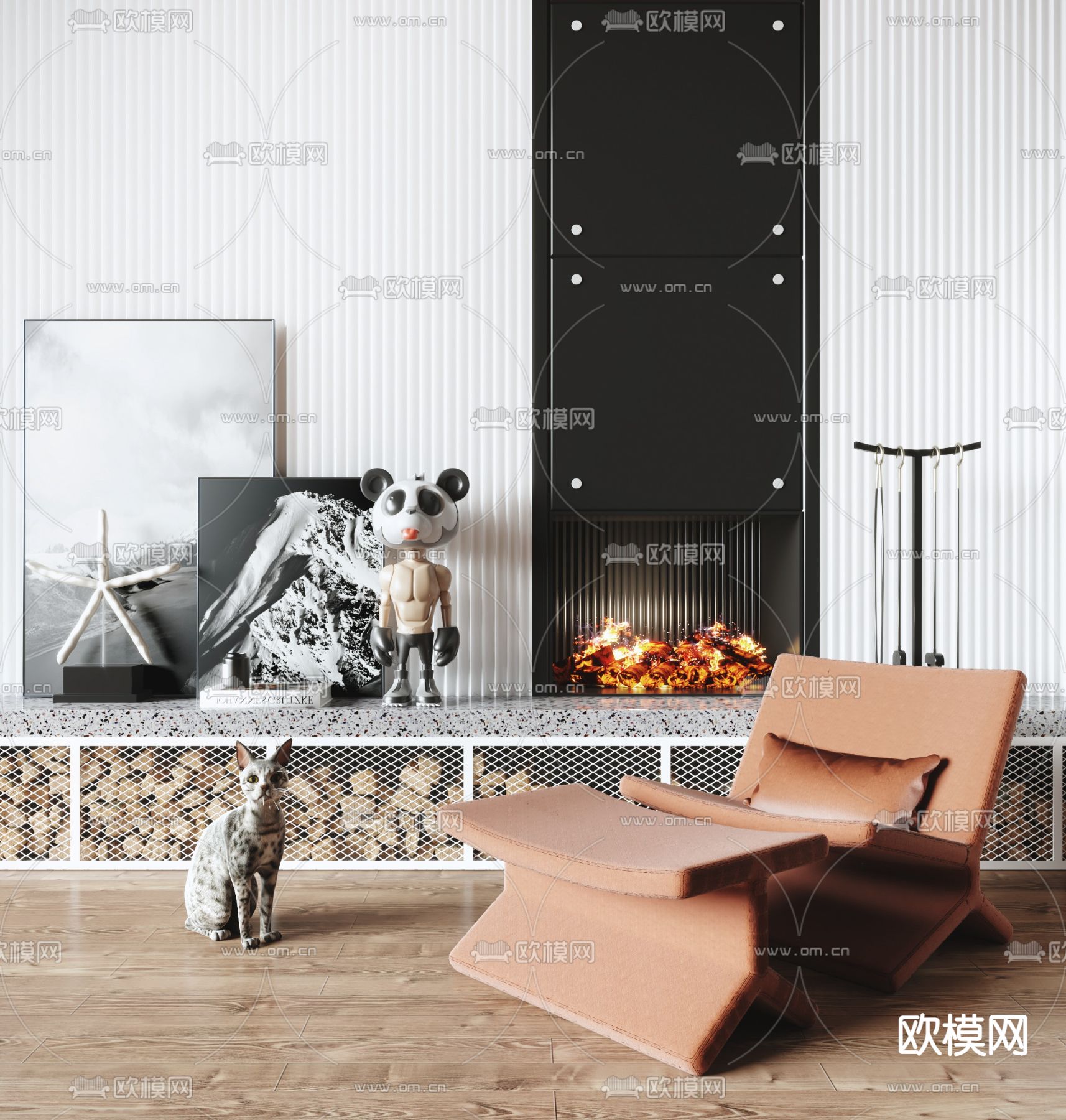 现代躺椅 休闲椅3d模型下载