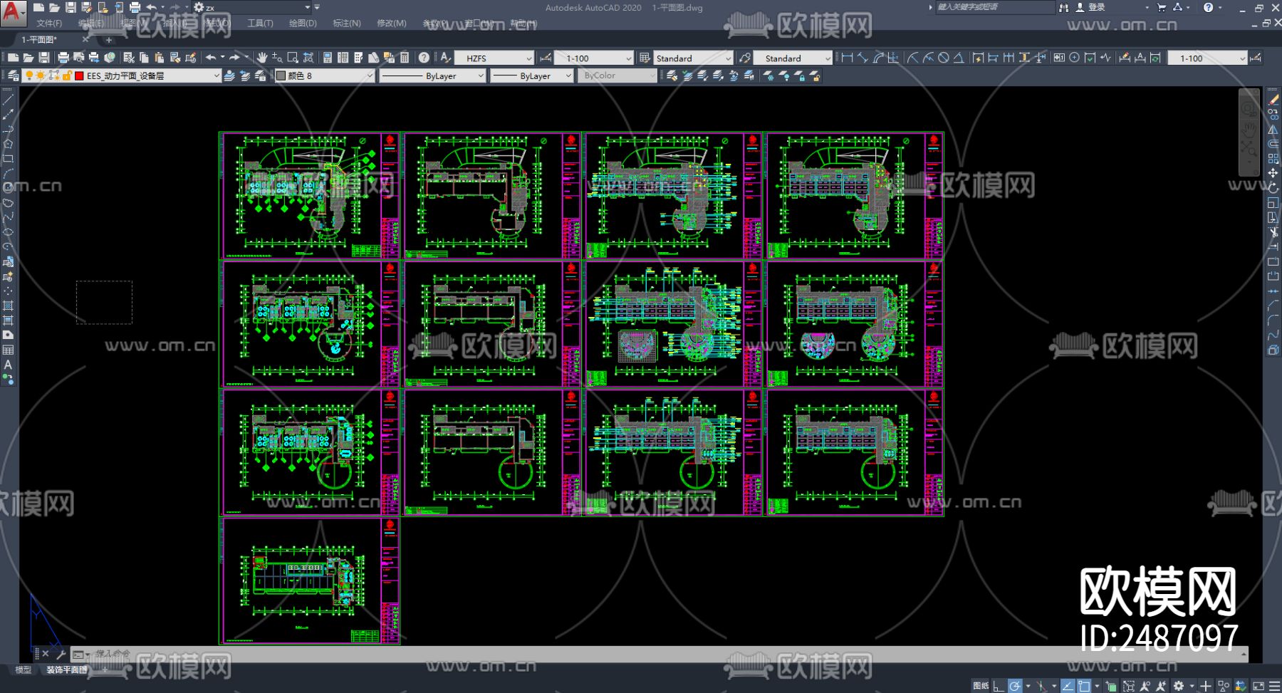 小清新幼儿园学校CAD施工图下载（渲染图8）