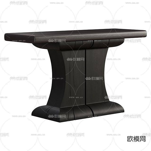 美式简约实木休闲桌免费3d模型下载