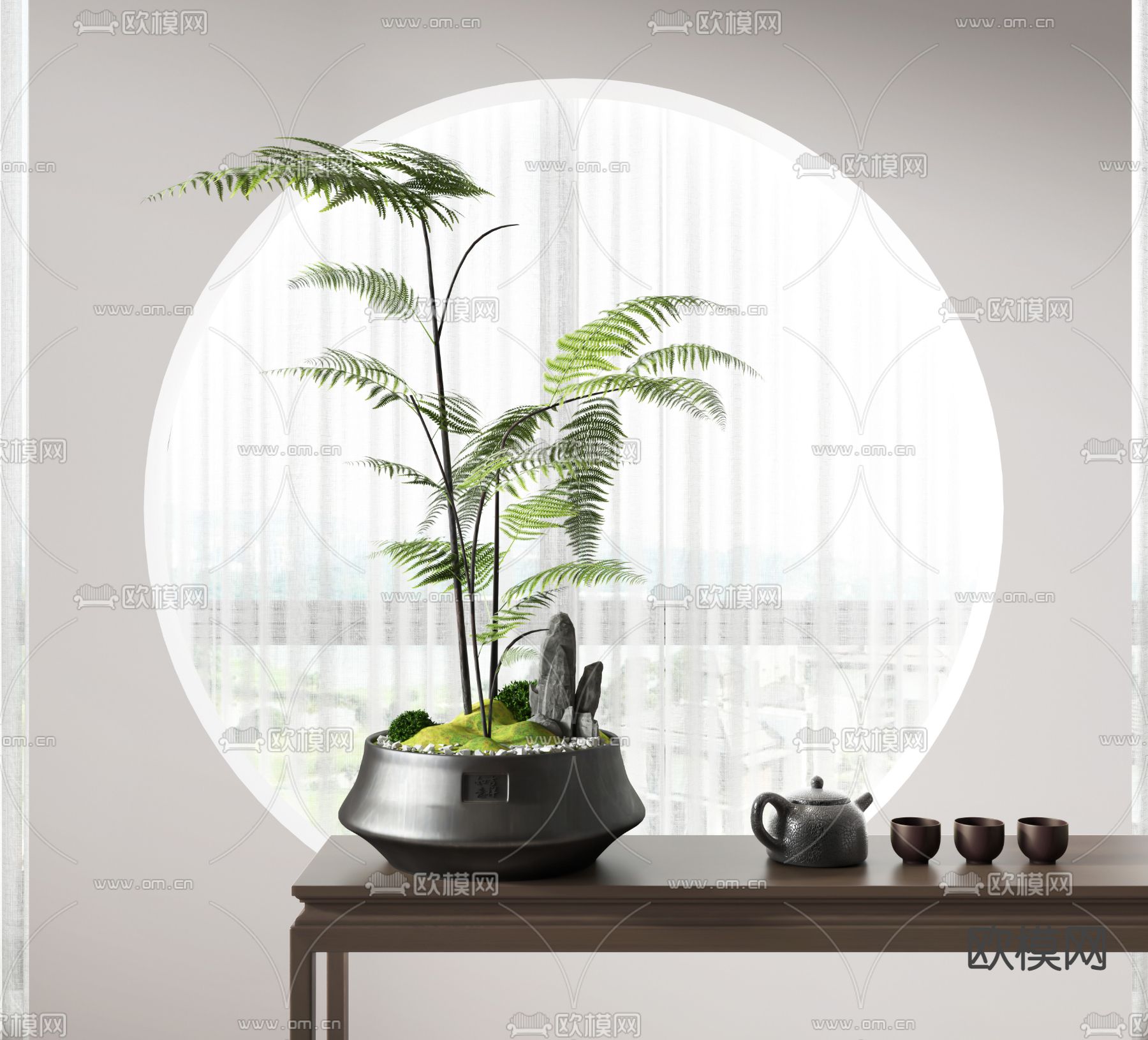 绿植摆件 盆栽盆景3d模型下载