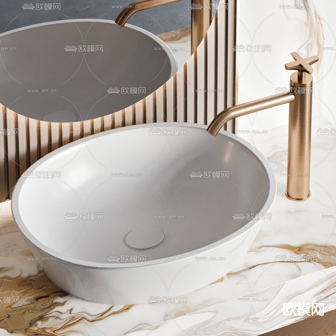现代洗手台 洗手盆3d模型下载（渲染图4）