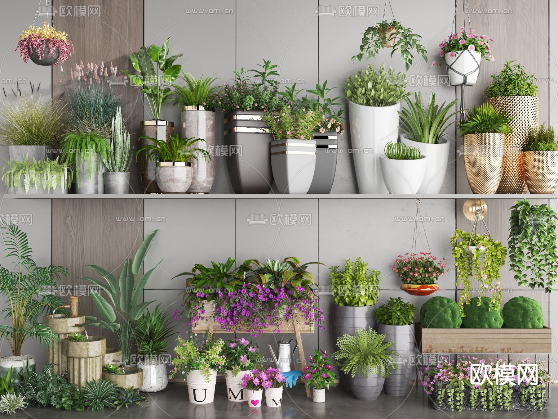 绿植盆栽 花盆3d模型下载_ID12314816_3dmax免费模型-欧模网
