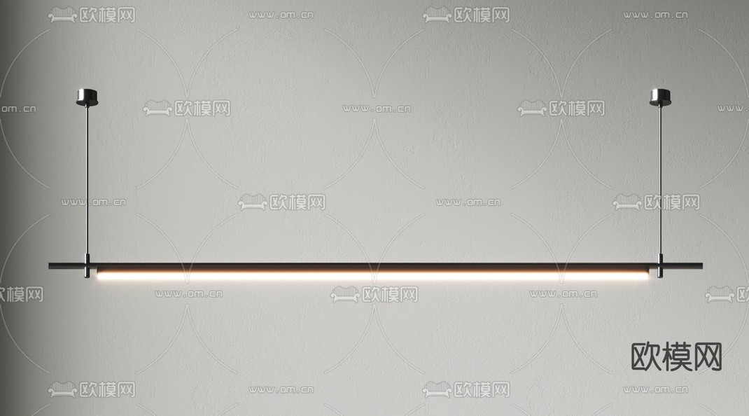 长吊灯 办公灯吊灯3d模型下载_ID12313700_3dmax免费模型-欧模网