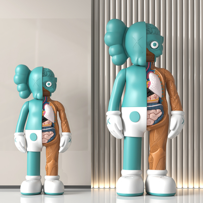  现代KWAS潮玩 雕塑摆件su模型 