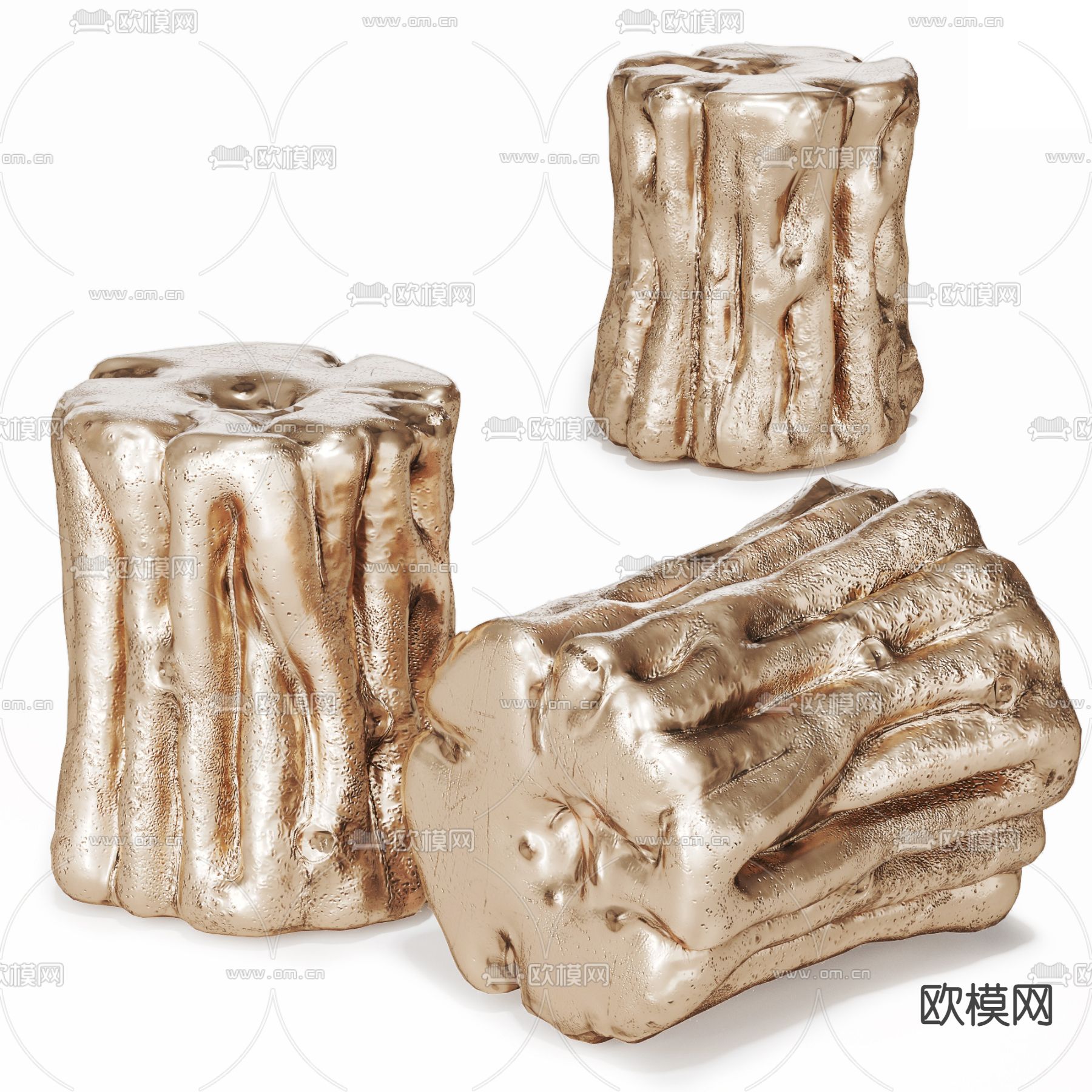 轻奢风圆凳 矮凳3d模型下载