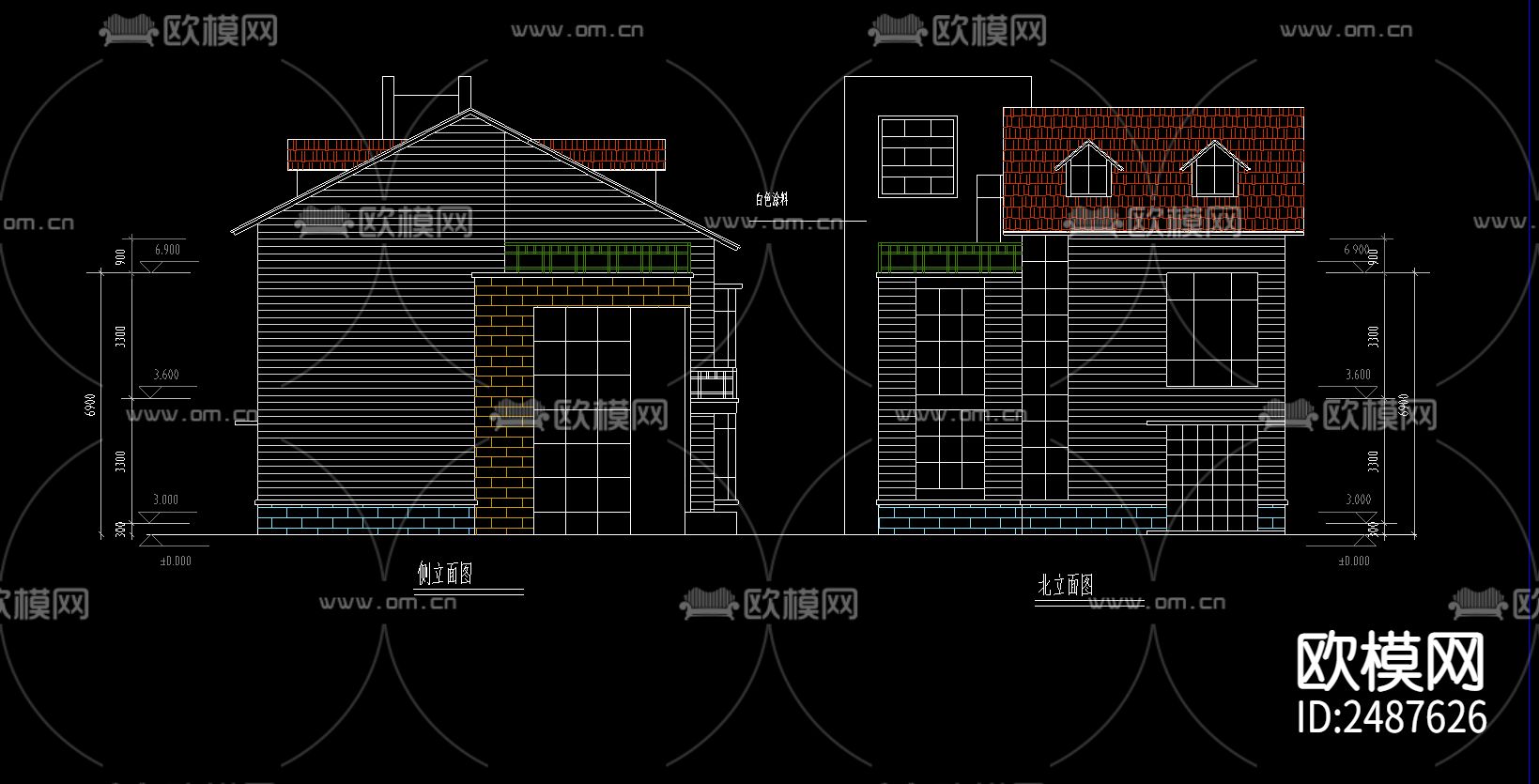 别墅CAD施工图-免费3dmax模型库-欧模网