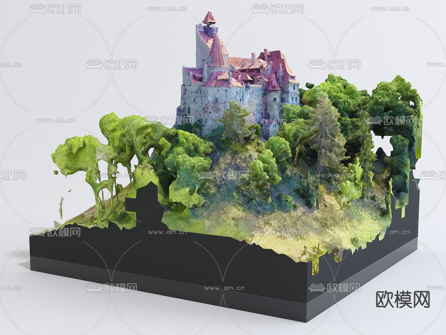 欧式城堡别墅沙盘3d模型下载