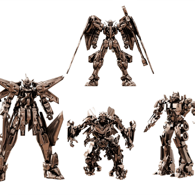  现代潮玩 机器人手办su模型 