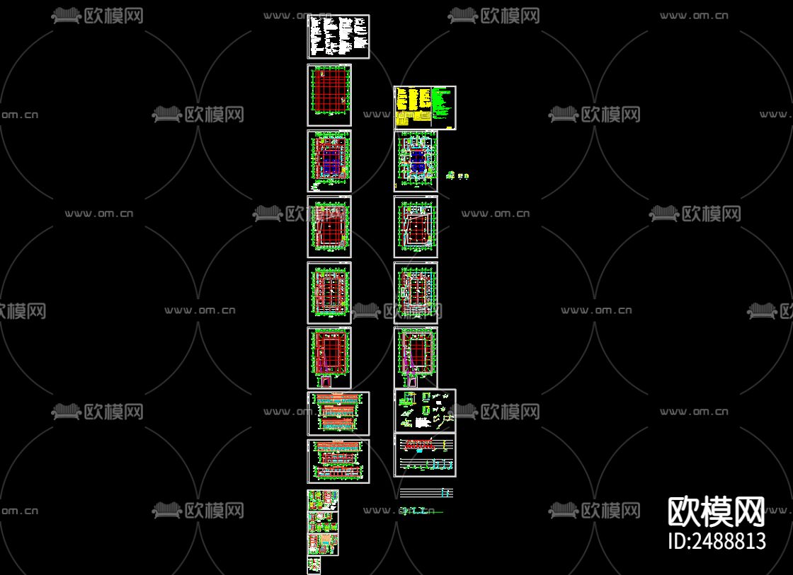 龙集中心小学教学楼工程给排水及水灭火CAD施工图下载（渲染图3）