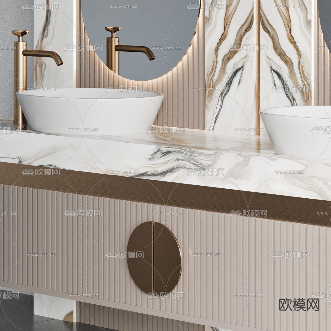 现代洗手台 洗手盆3d模型下载（渲染图5）