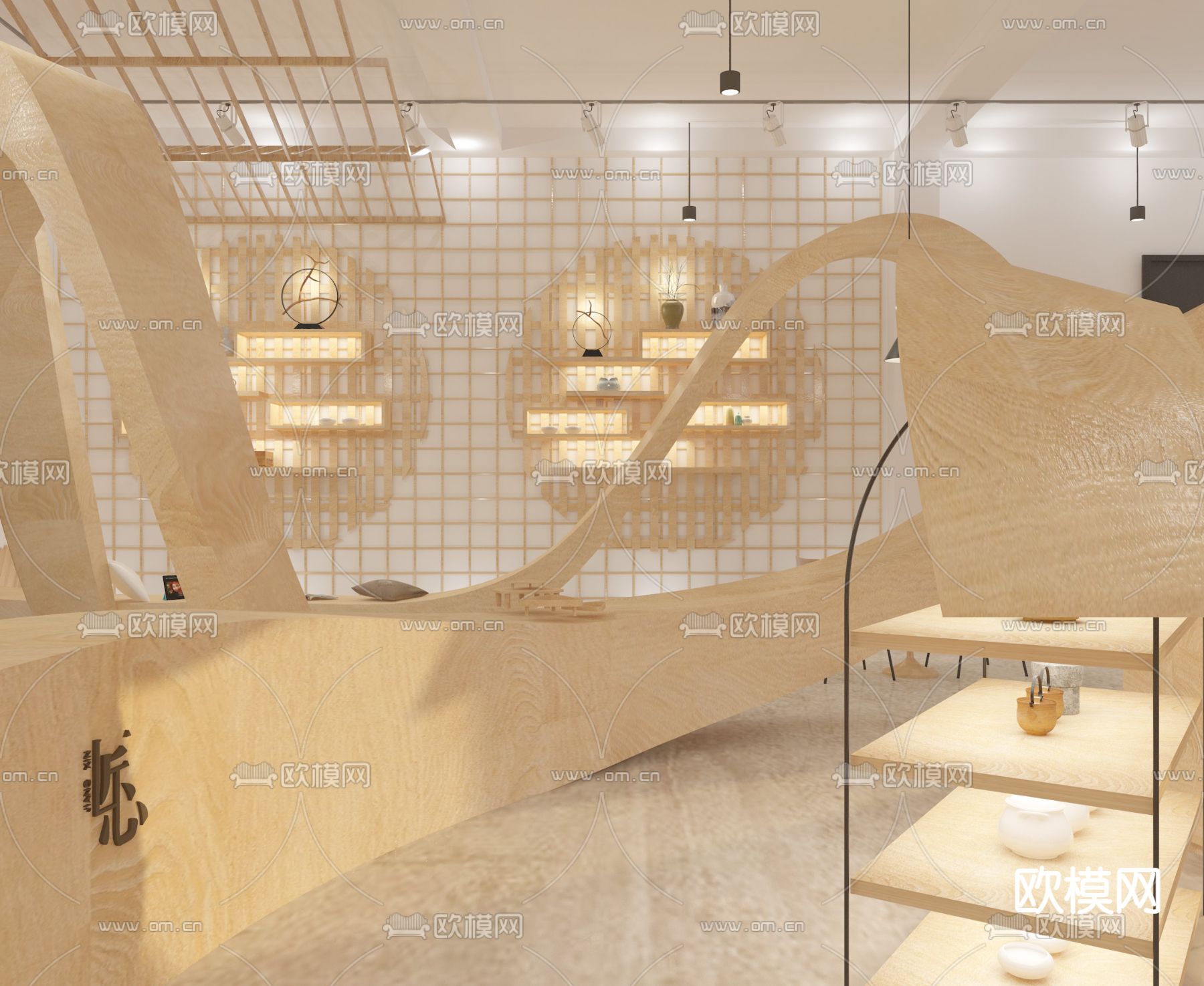 现代咖啡厅su模型下载（渲染图3）