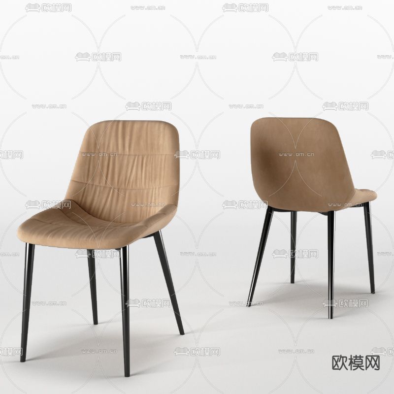 布艺单椅子 餐椅3d模型下载