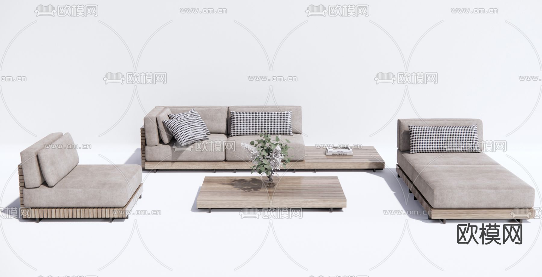 现代户外沙发3d模型下载