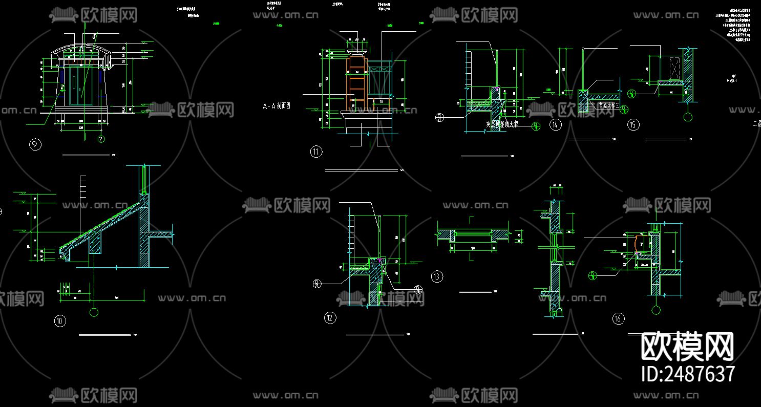 别墅CAD施工图下载（渲染图2）