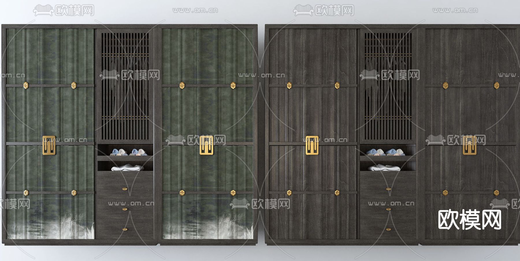 中式衣柜3d模型下载