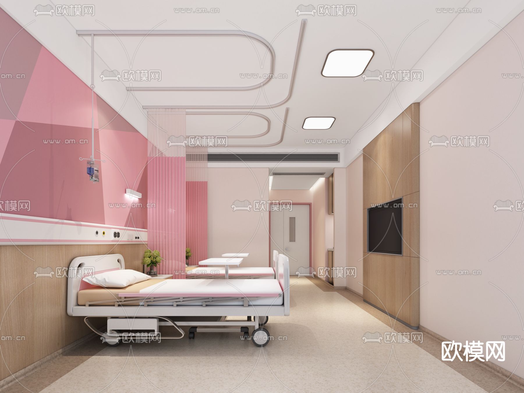 医院病房3d模型下载