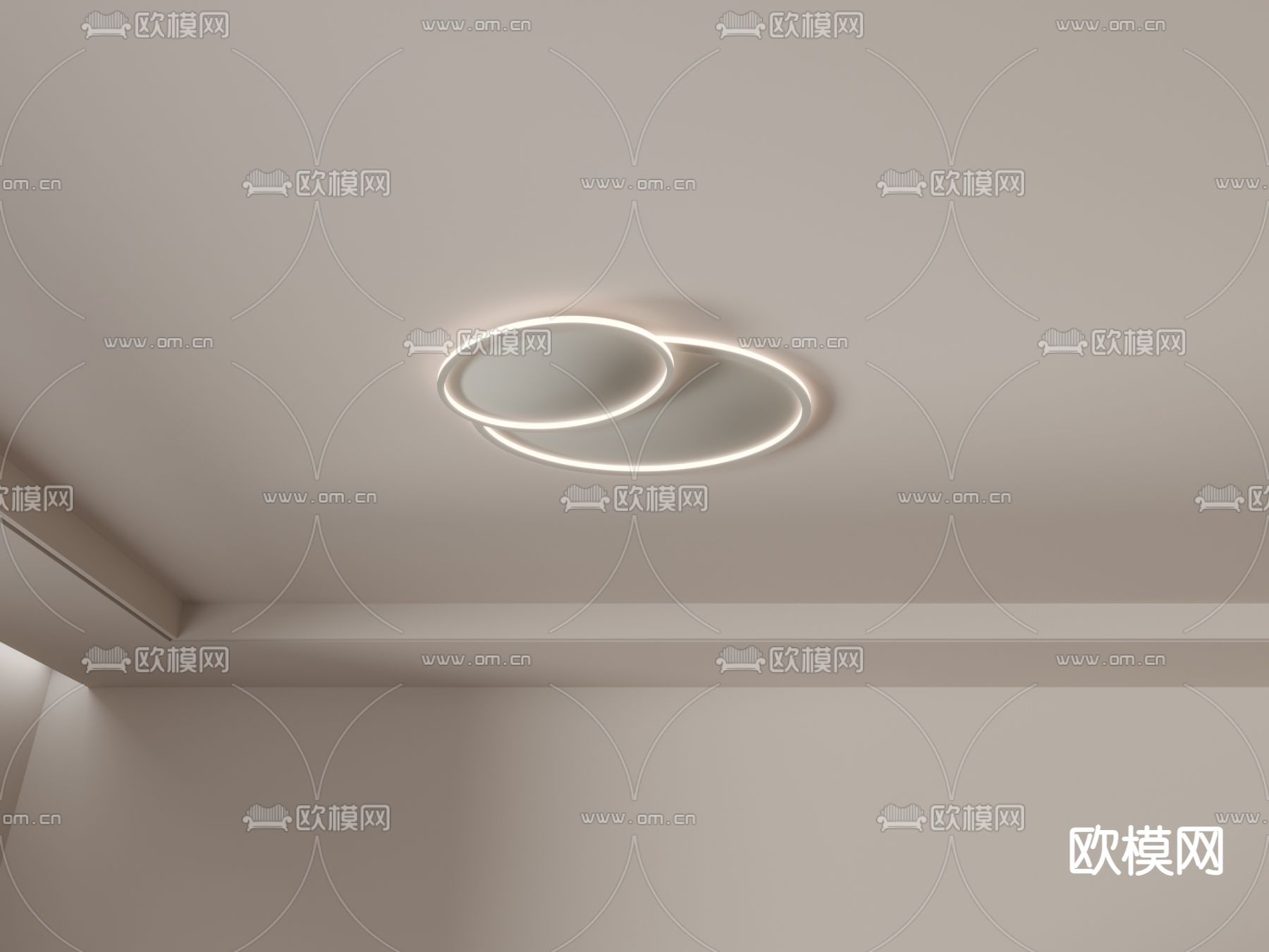 极简吸顶灯3d模型下载（渲染图4）
