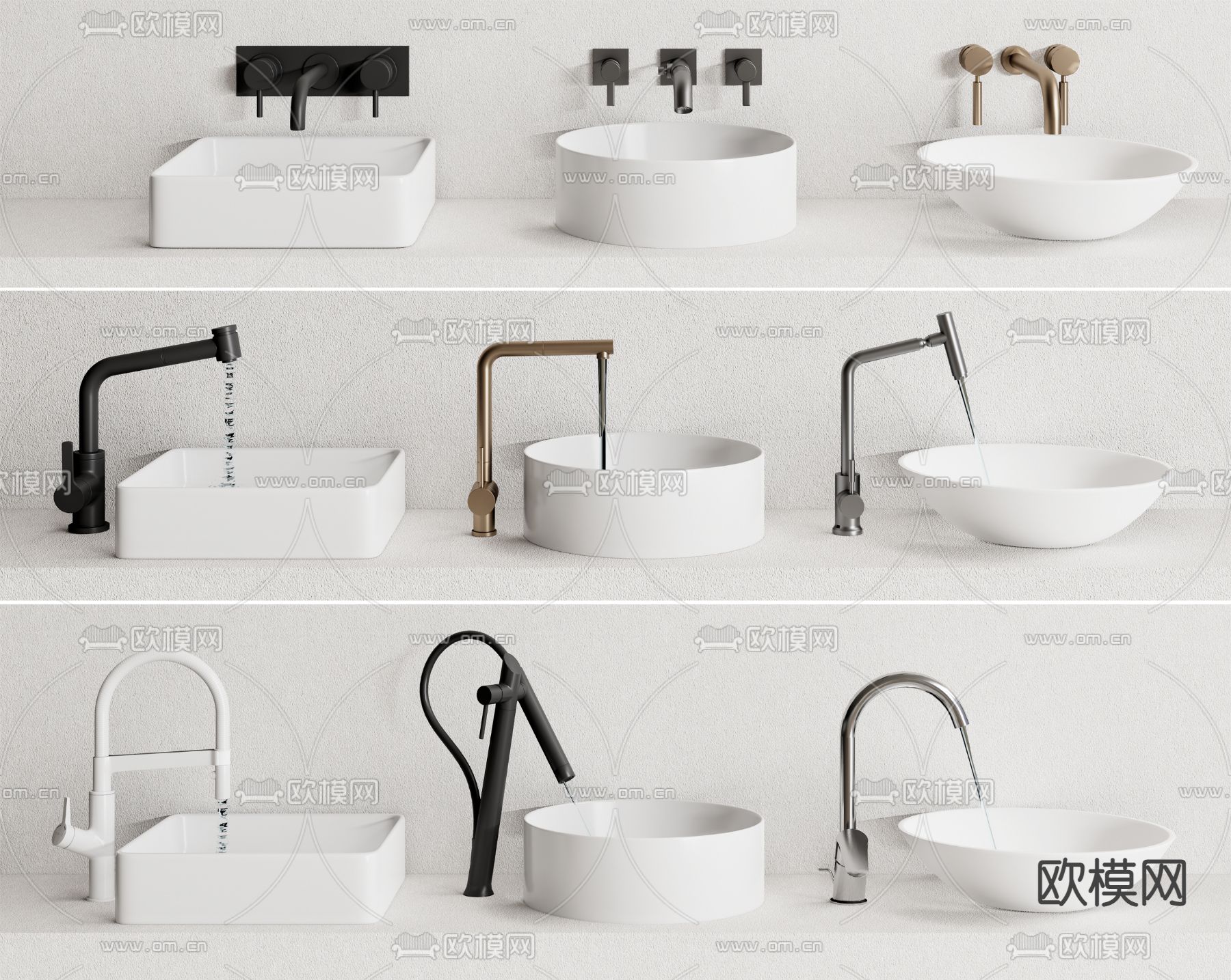 水龙头 洗手台 台盆3d模型下载