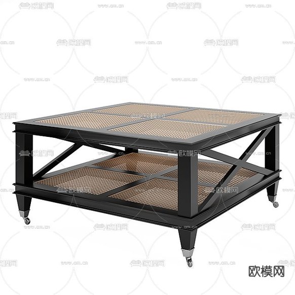 工业风金属网编茶几免费3d模型下载