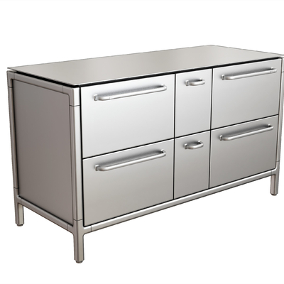  现代厨房不锈钢橱柜su模型 