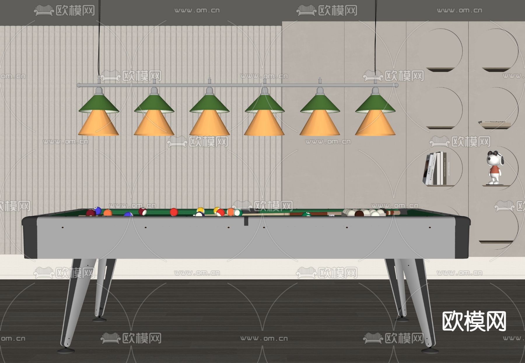 现代台球桌su模型