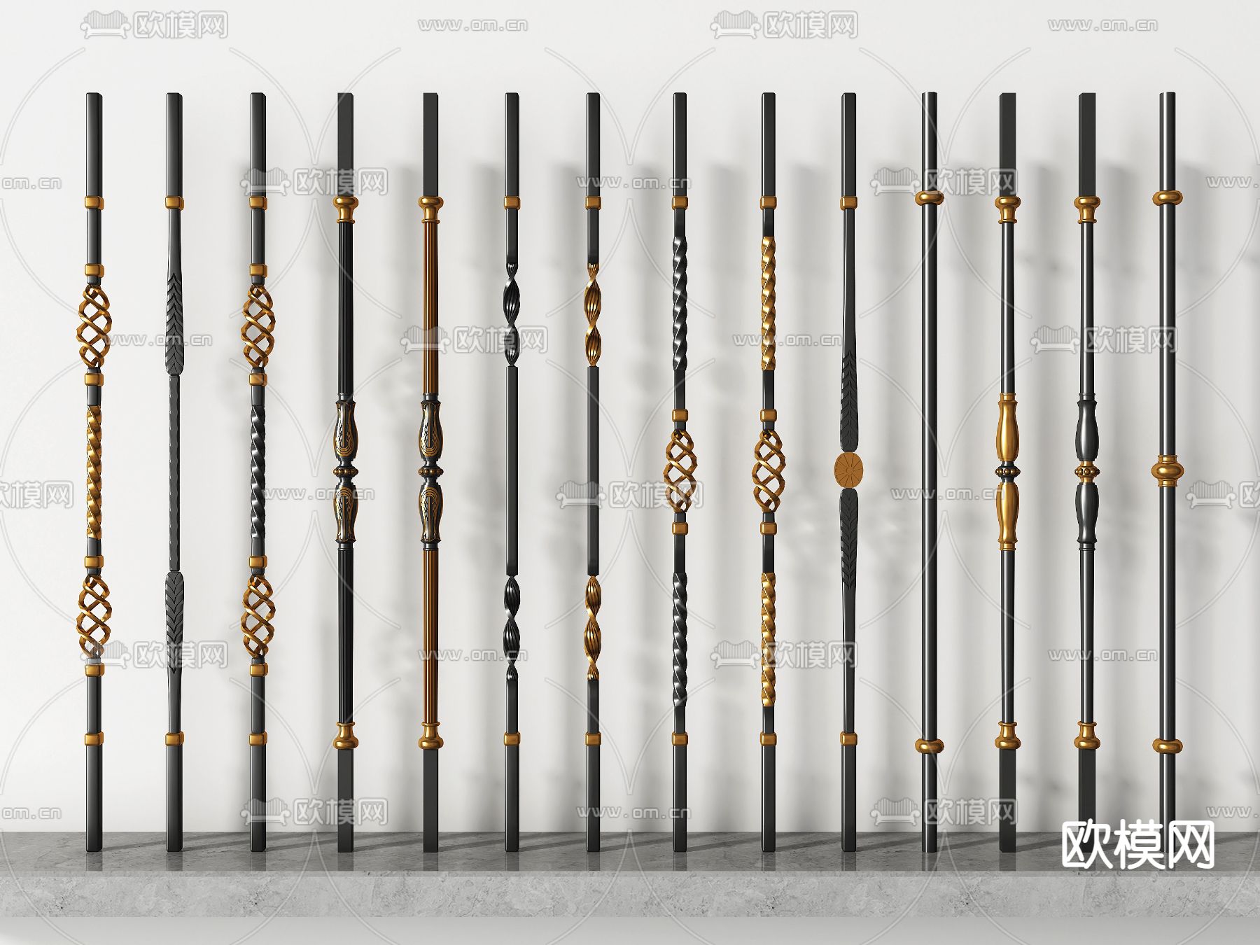 欧式护栏 扶手栏杆3d模型下载