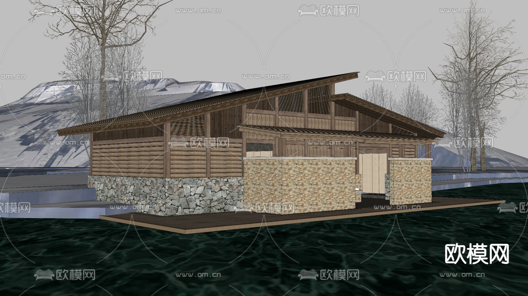 现代公共厕所su模型下载（渲染图2）