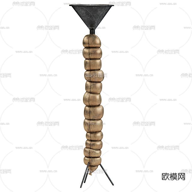 新古典复古金属艺术落地灯免费3d模型下载