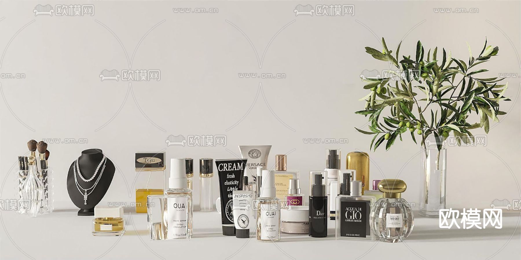 现代护肤品 化妆品su模型下载