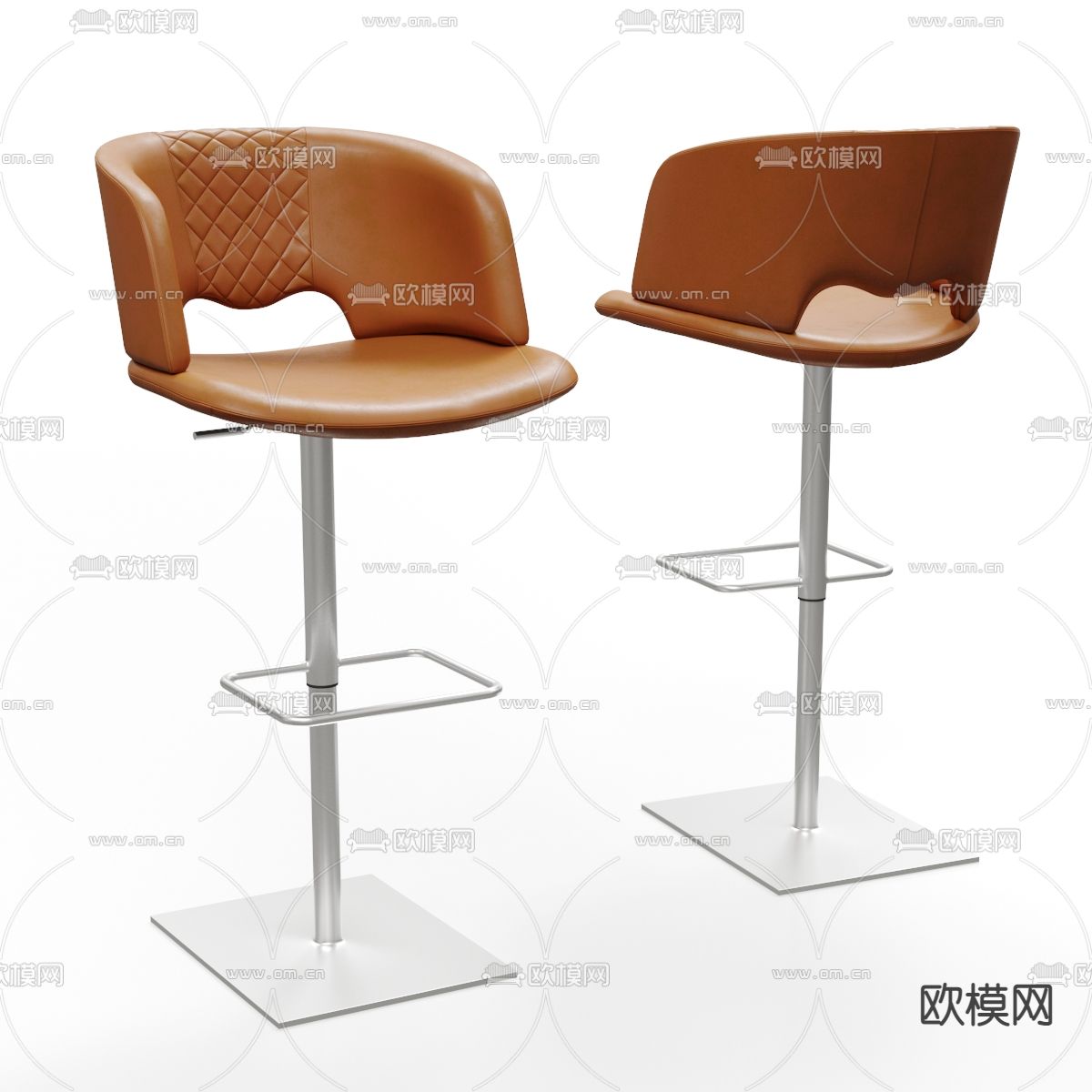 皮革吧台椅 吧凳3d模型下载