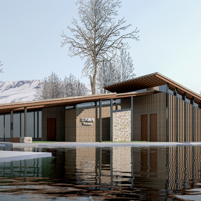  现代公共厕所su模型 