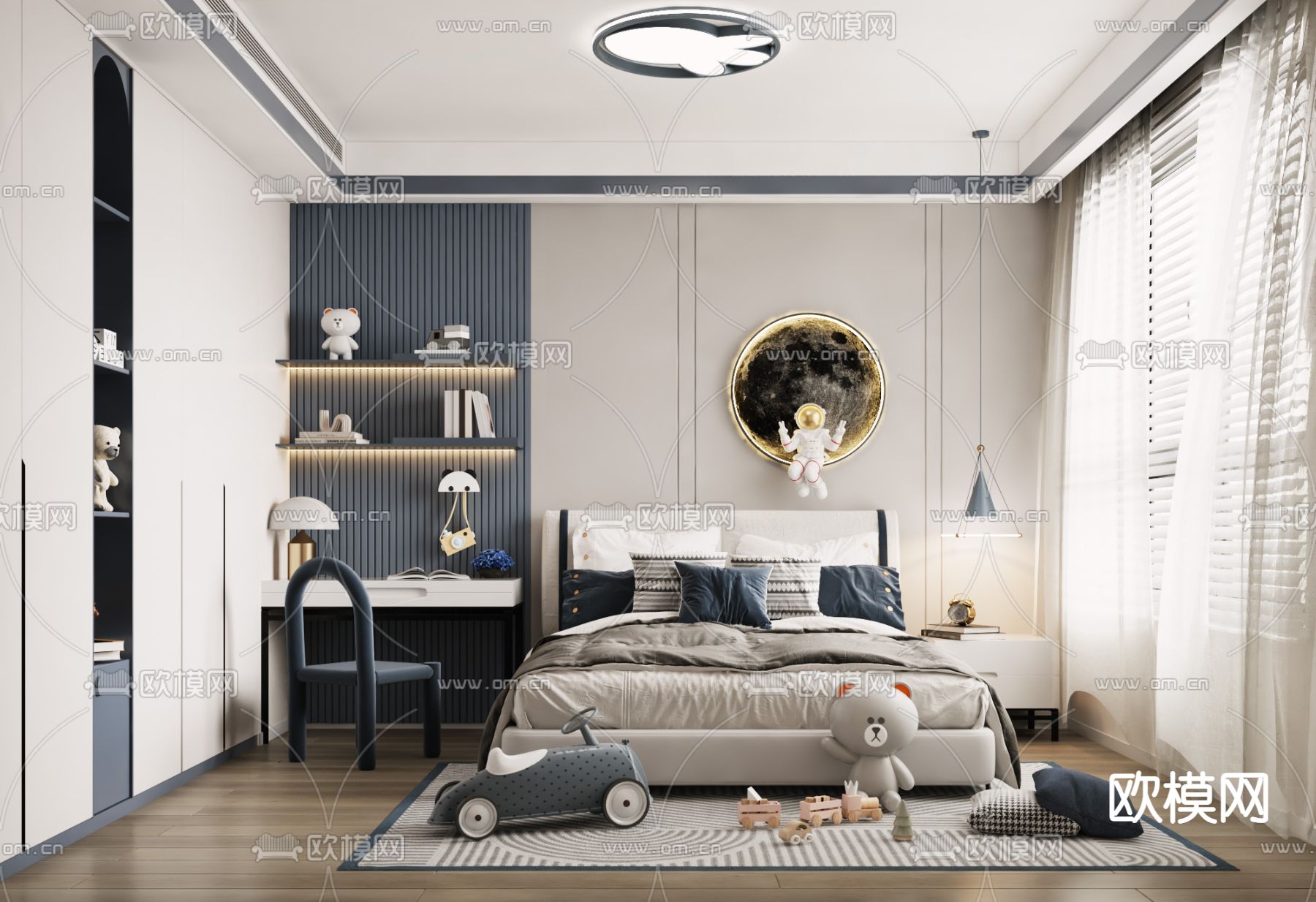 儿童房 男孩房 小孩房3d模型下载