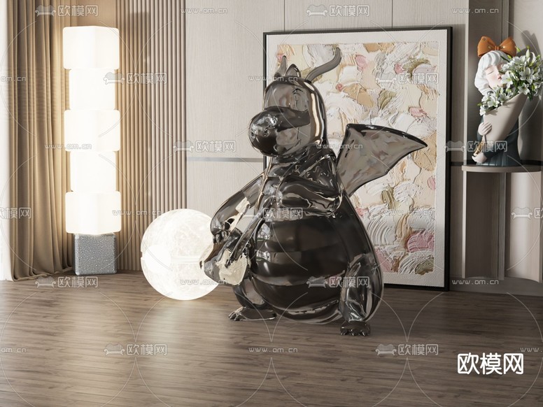 恐龙雕塑 潮玩摆件3d模型下载