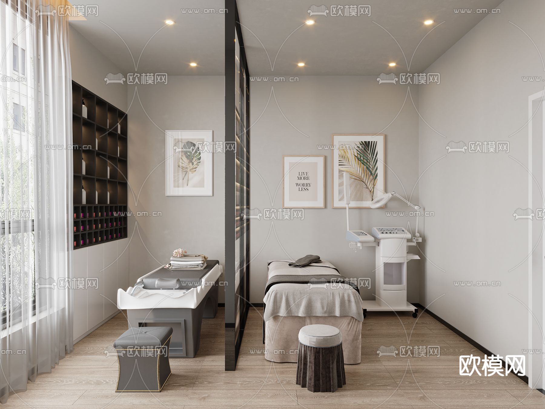 现代spa包房su模型下载（渲染图1）