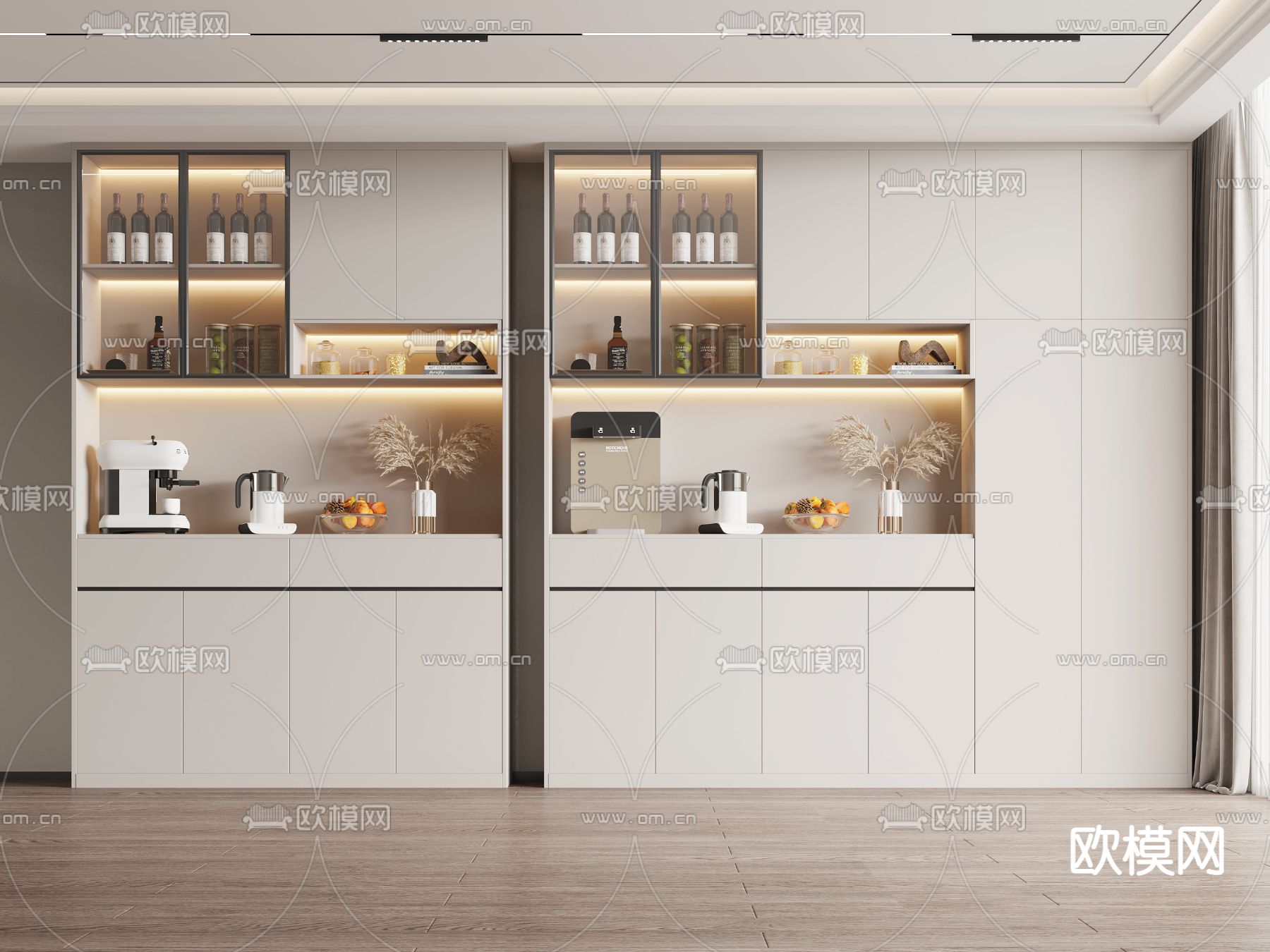 现代酒柜3d模型下载