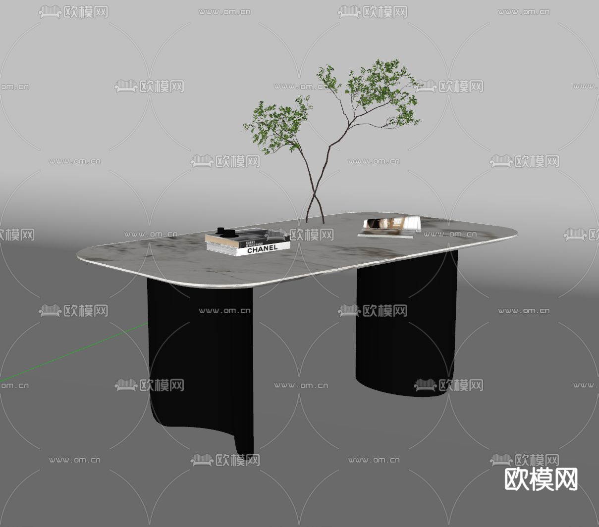 Minotti 餐桌su模型下载（渲染图2）