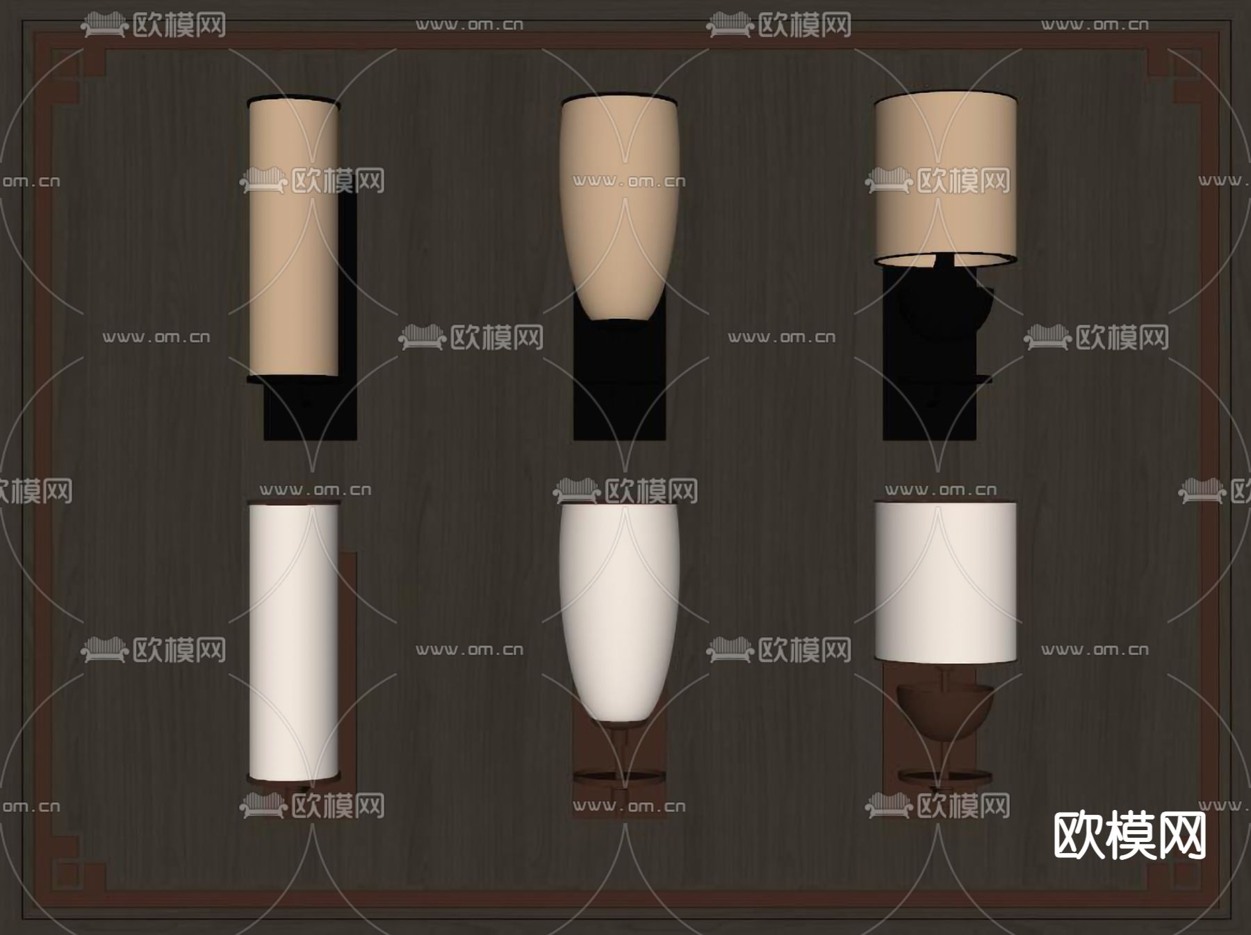 新中式壁灯su模型下载（渲染图2）