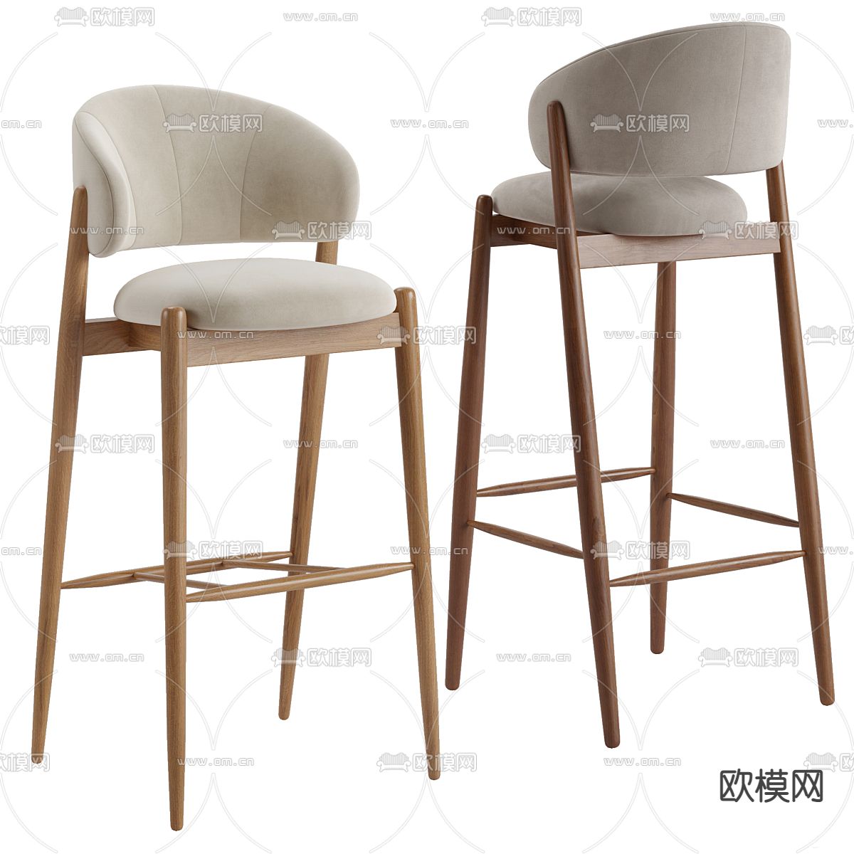 Family 吧台椅 吧凳3d模型下载（渲染图1）