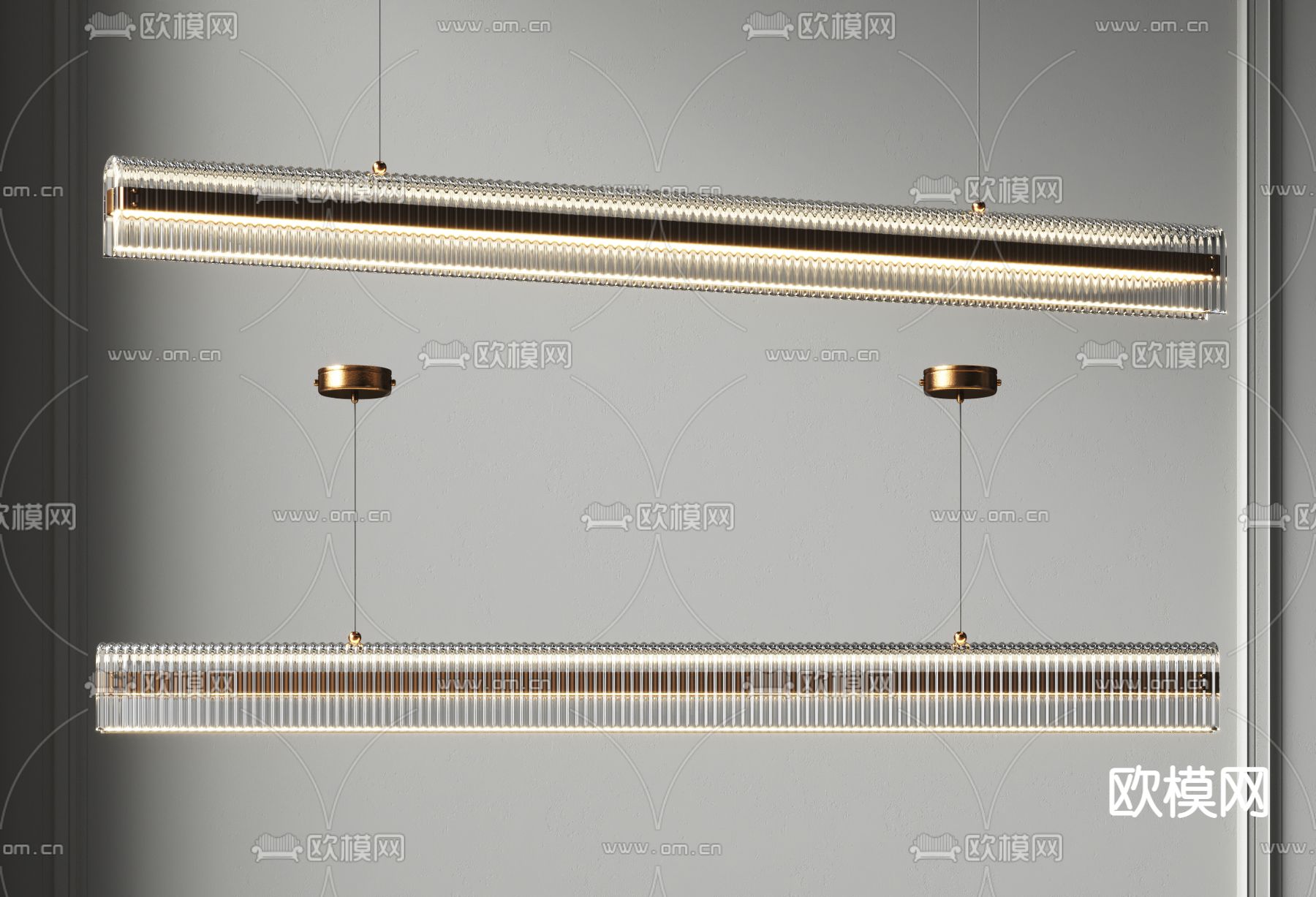 条形吊灯 长吊灯3d模型下载_ID12317772_3dmax免费模型-欧模网