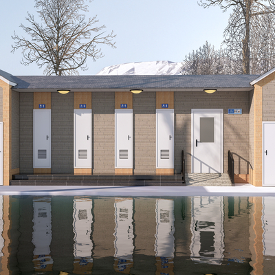  现代公共厕所su模型 