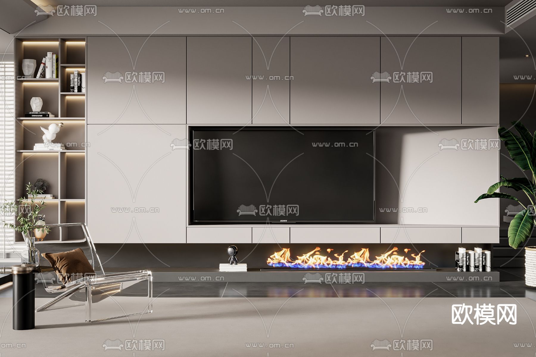 电视背景墙3d模型