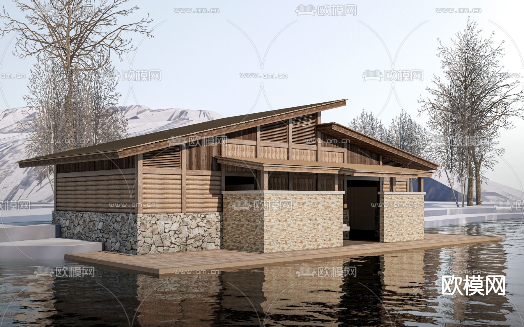 现代公共厕所su模型下载（渲染图1）