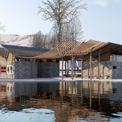  现代公共厕所su模型 