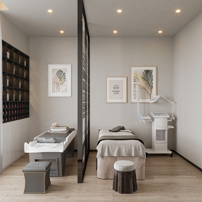  现代spa包房su模型 