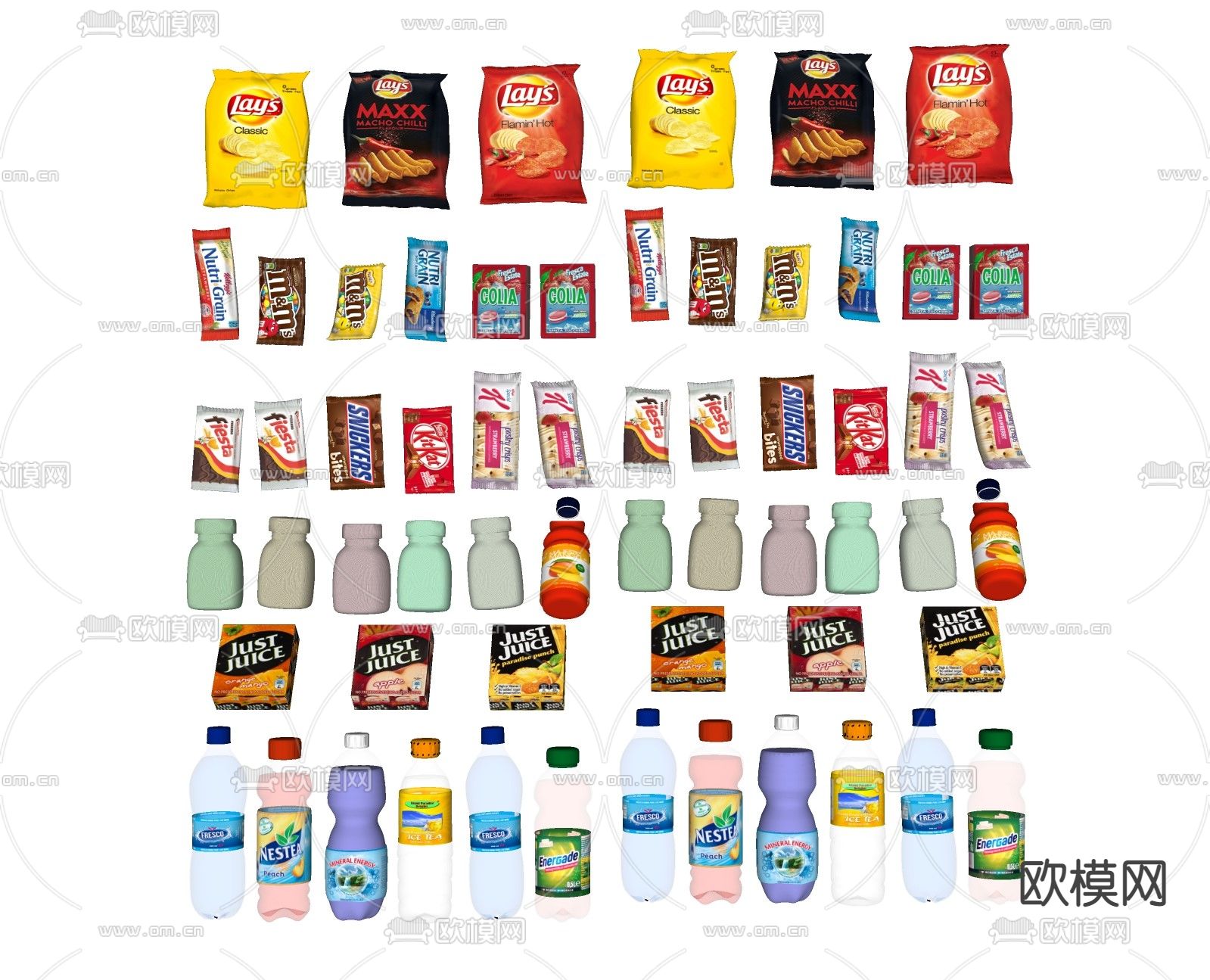 食物饮料 薯片可乐 零食su模型下载（渲染图2）