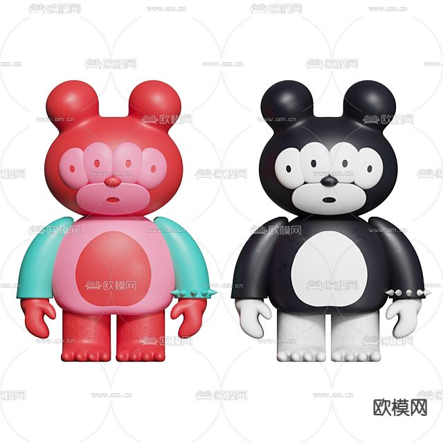 现代小熊摆件免费3d模型下载