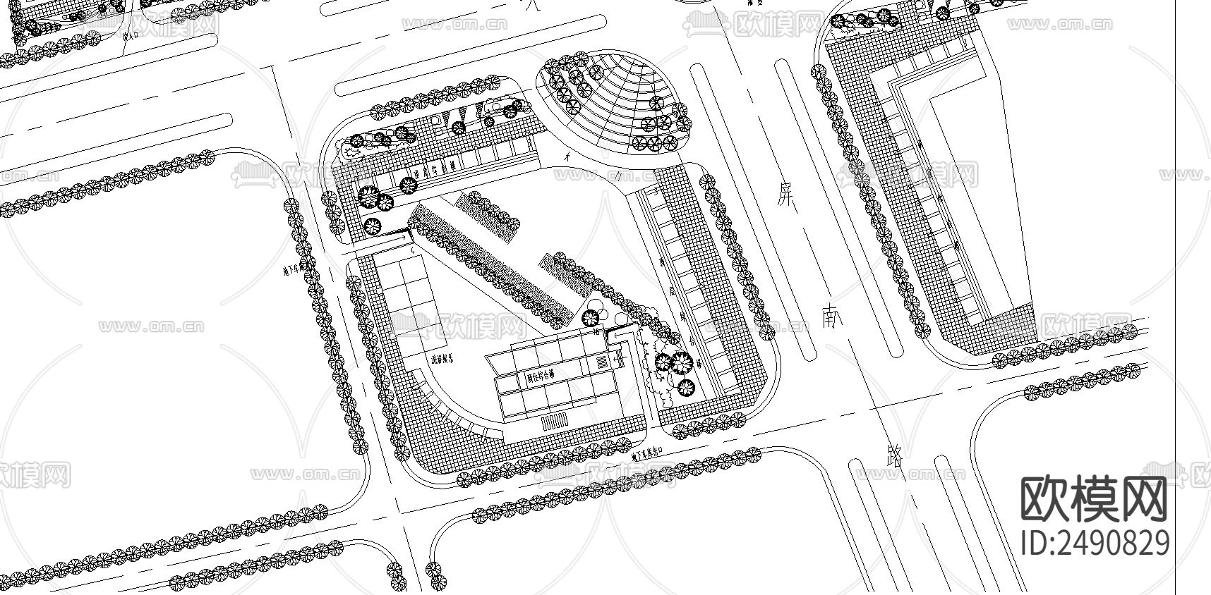 某居住区详细规划CAD施工图下载（渲染图2）